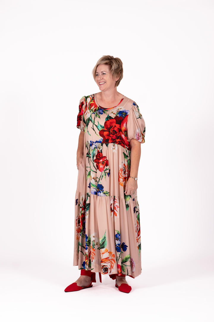 Jellicoe Tiered Dusky Petal Dress