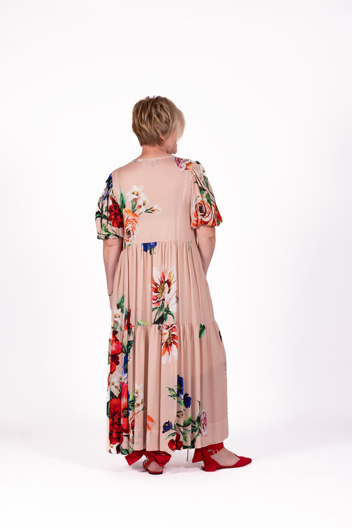 Jellicoe Tiered Dusky Petal Dress