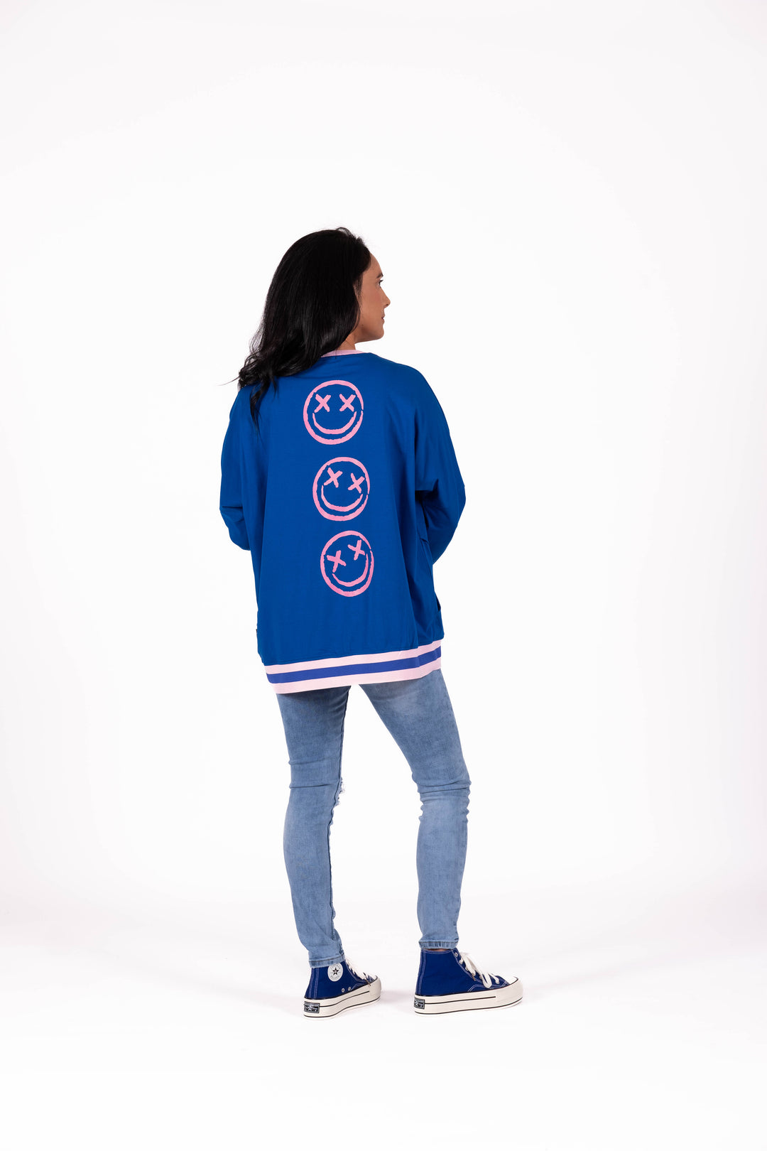 Jellicoe Blue & Pink Smilies Sweatshirt