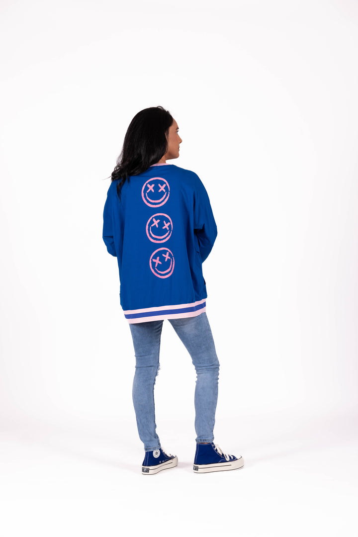 Jellicoe Blue & Pink Smilies Sweatshirt