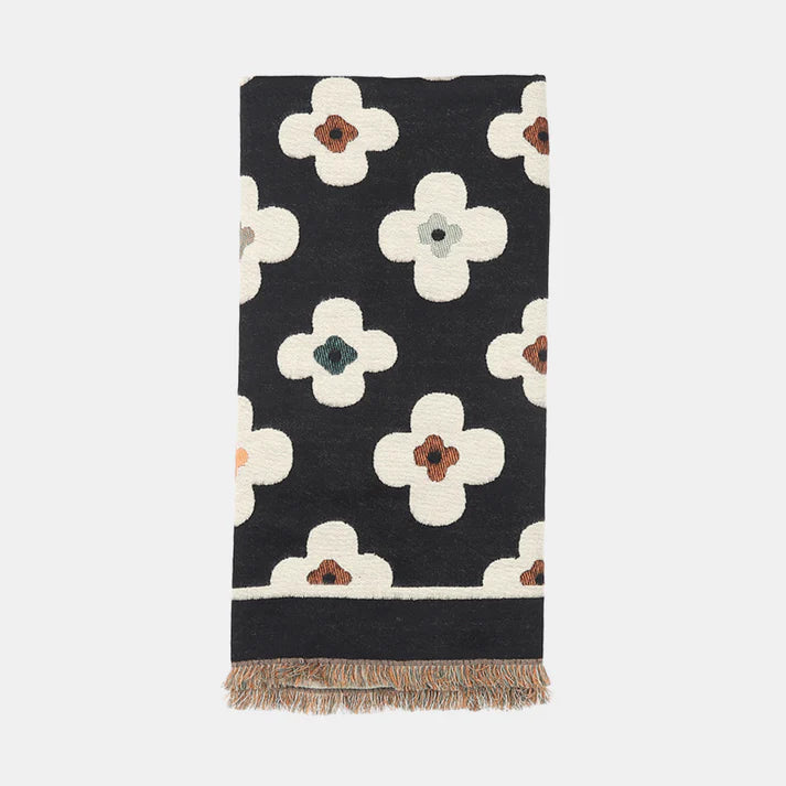 BLACK DOUBLE SIDED SCARF