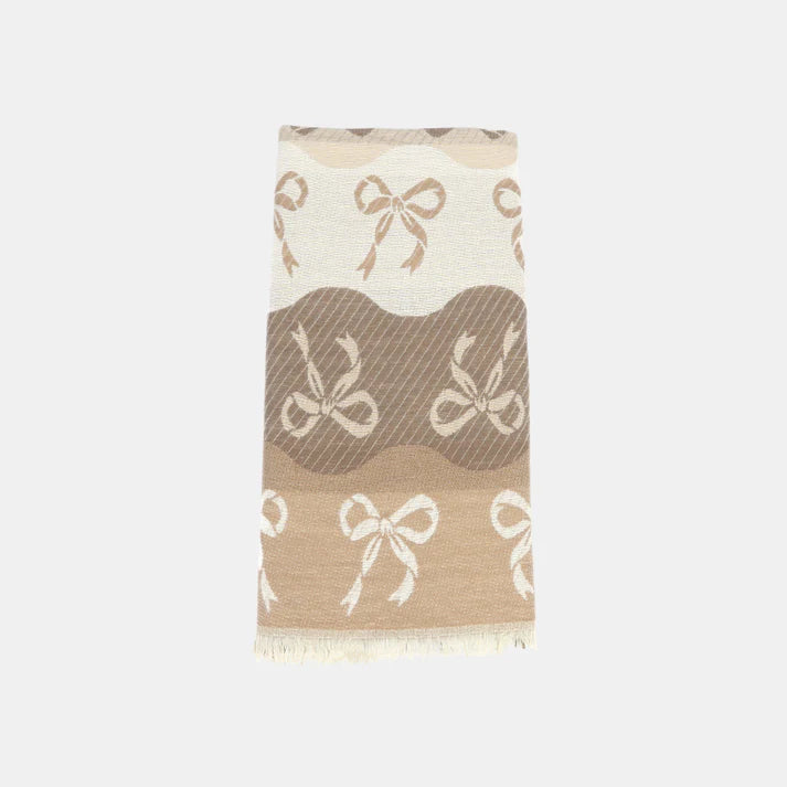 BEIGE BOWS SCARF
