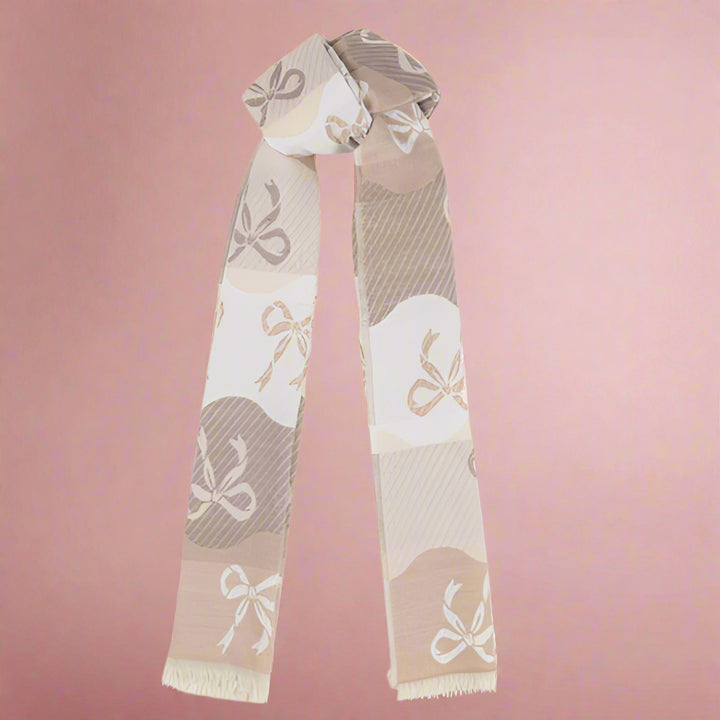 BEIGE BOWS SCARF