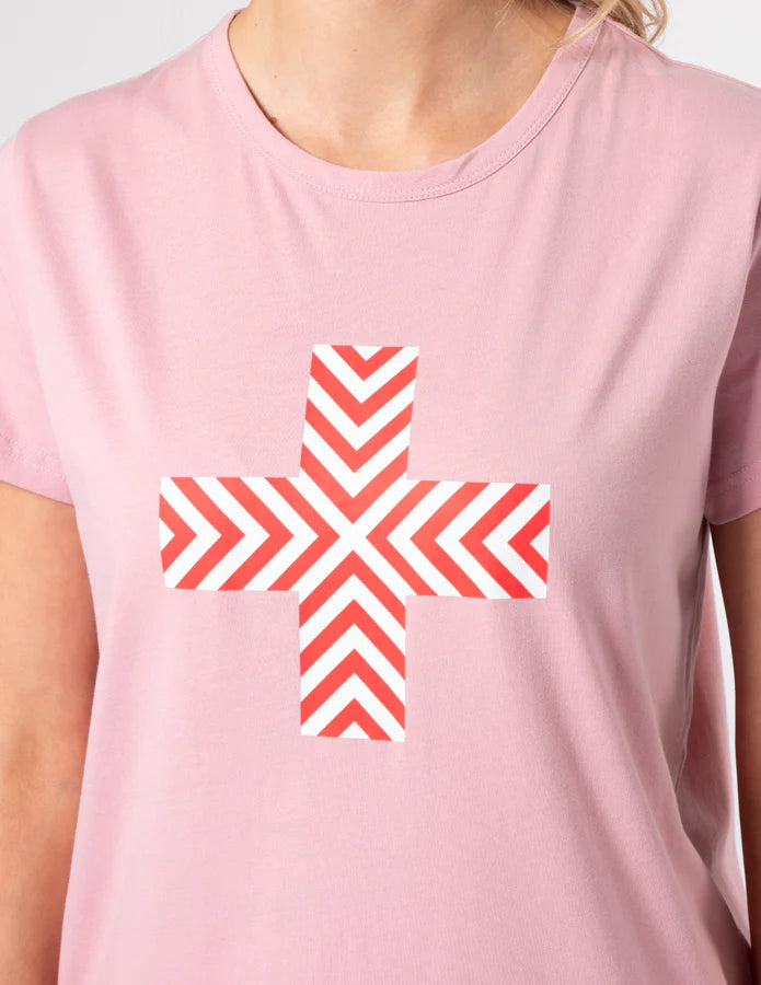 Stella + Gemma Blush Chevron Cross Tee