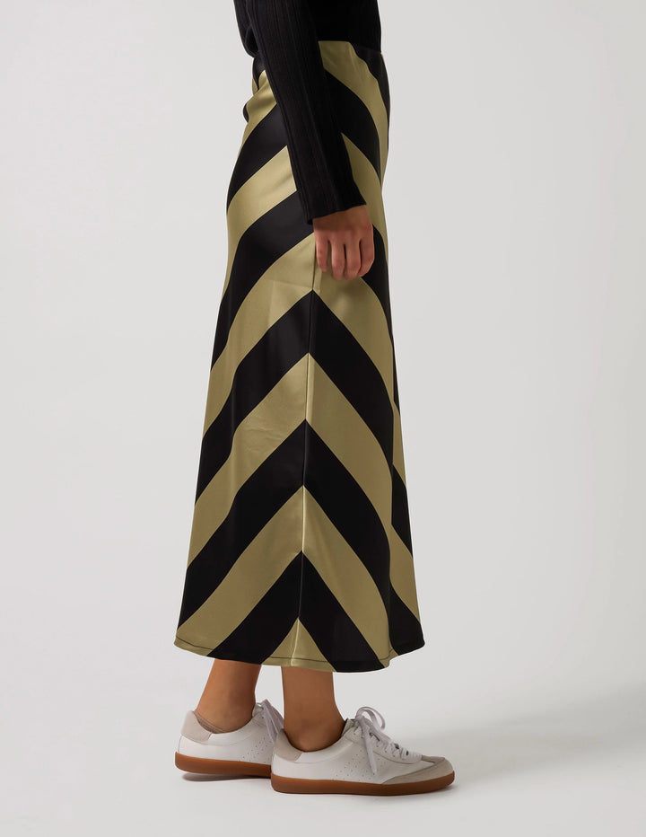 Stella + Gemma Sage Stripe Liv Skirt