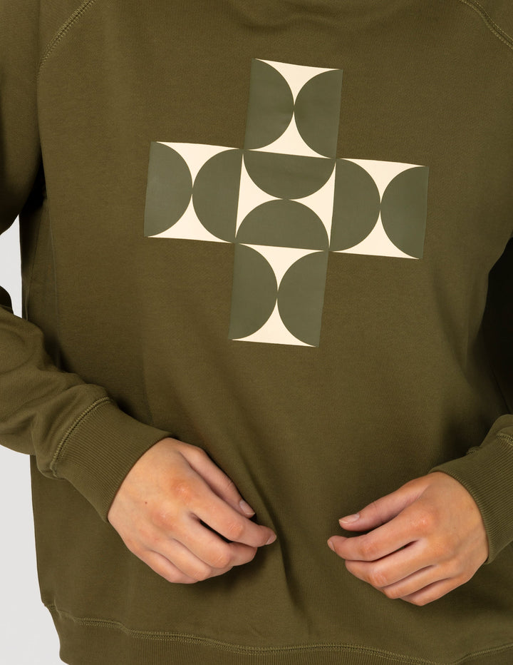 Stella + Gemma Olive Mosaic Classic Sweatshirt