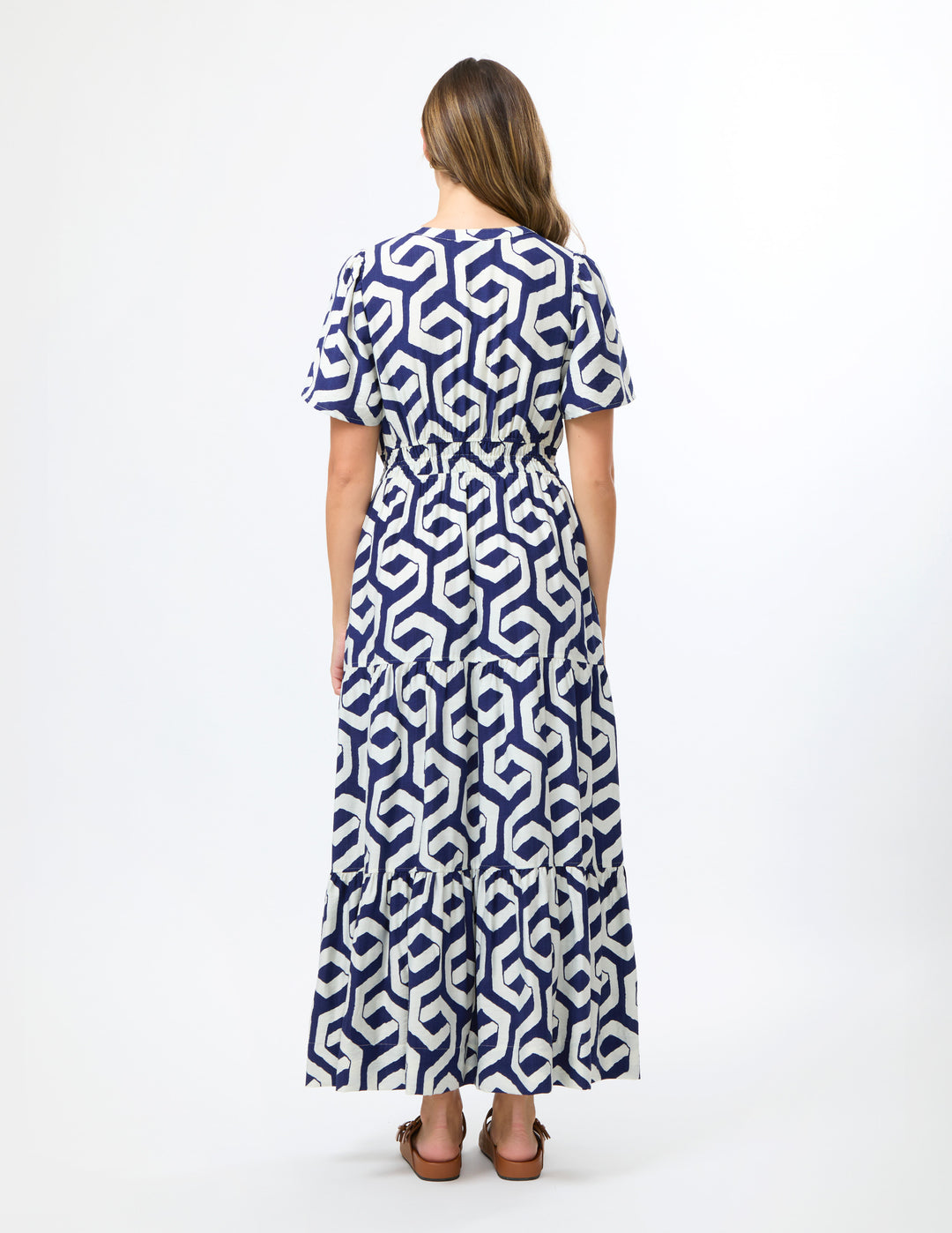 Stella + Gemma Vittoria Cotton Maxi Dress – Indigo Geo – view 6