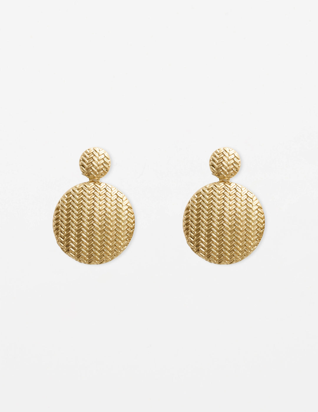 Stella + Gemma Gold Textured Round Earrings