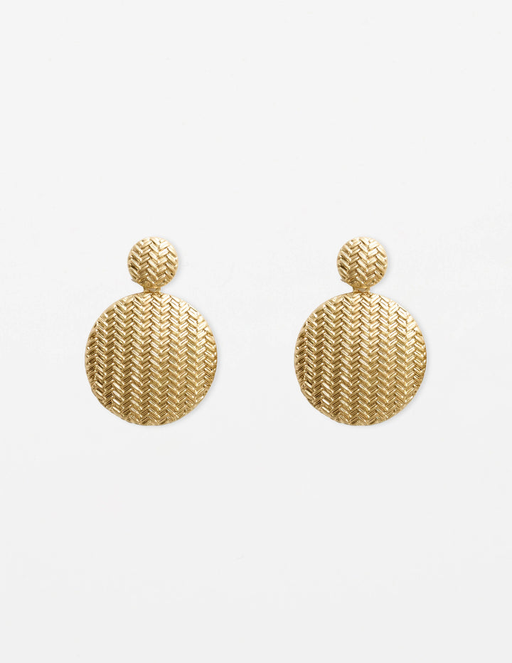 Stella + Gemma Gold Textured Round Earrings