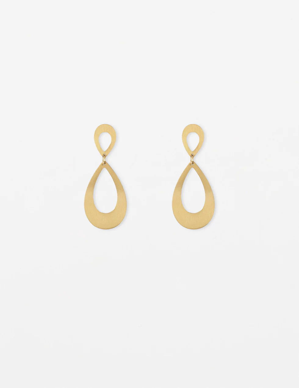 Stella + Gemma Matt Gold Cut Out Teardrop Earrings