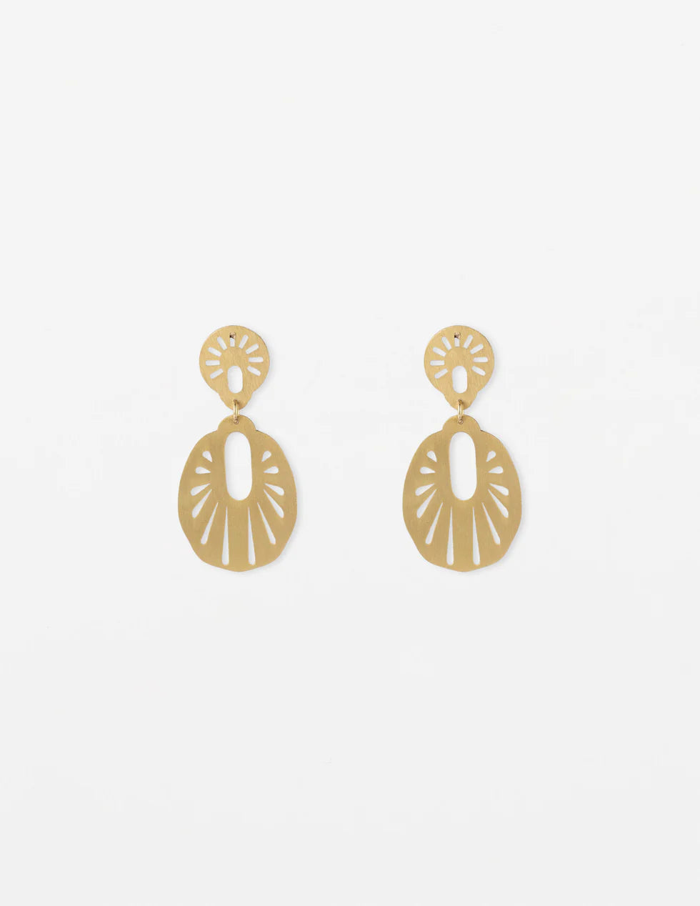 Stella + Gemma Matt Gold Drop Earrings