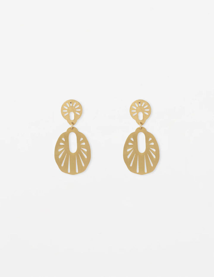 Stella + Gemma Matt Gold Drop Earrings