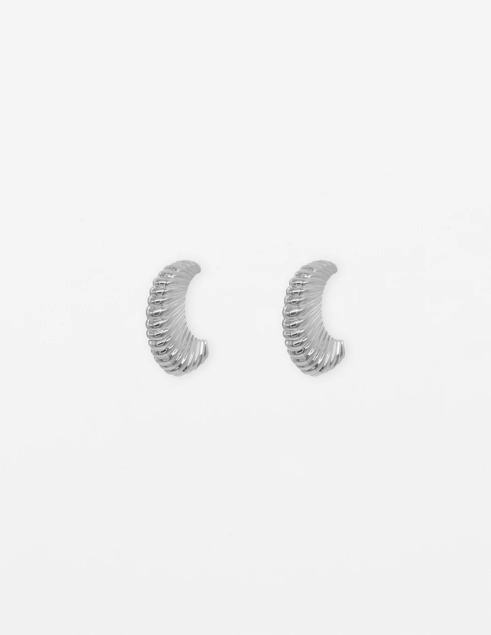 Stella + Gemma Silver Scalloped Hoop Earrings