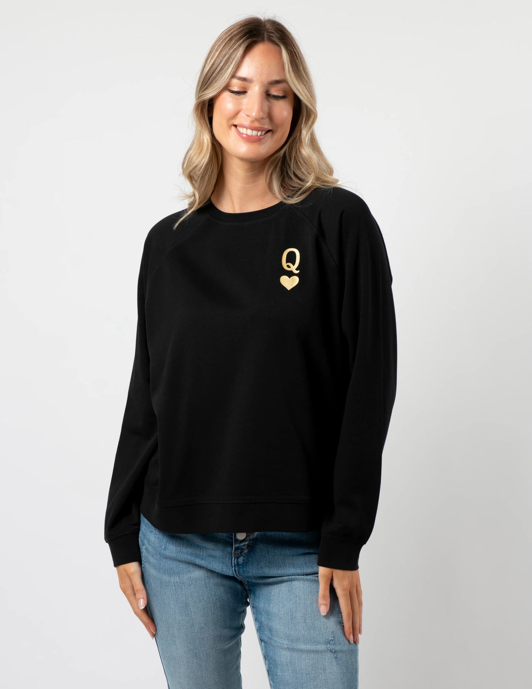Stella + Gemma Black Queen of Hearts Everyday Sweater