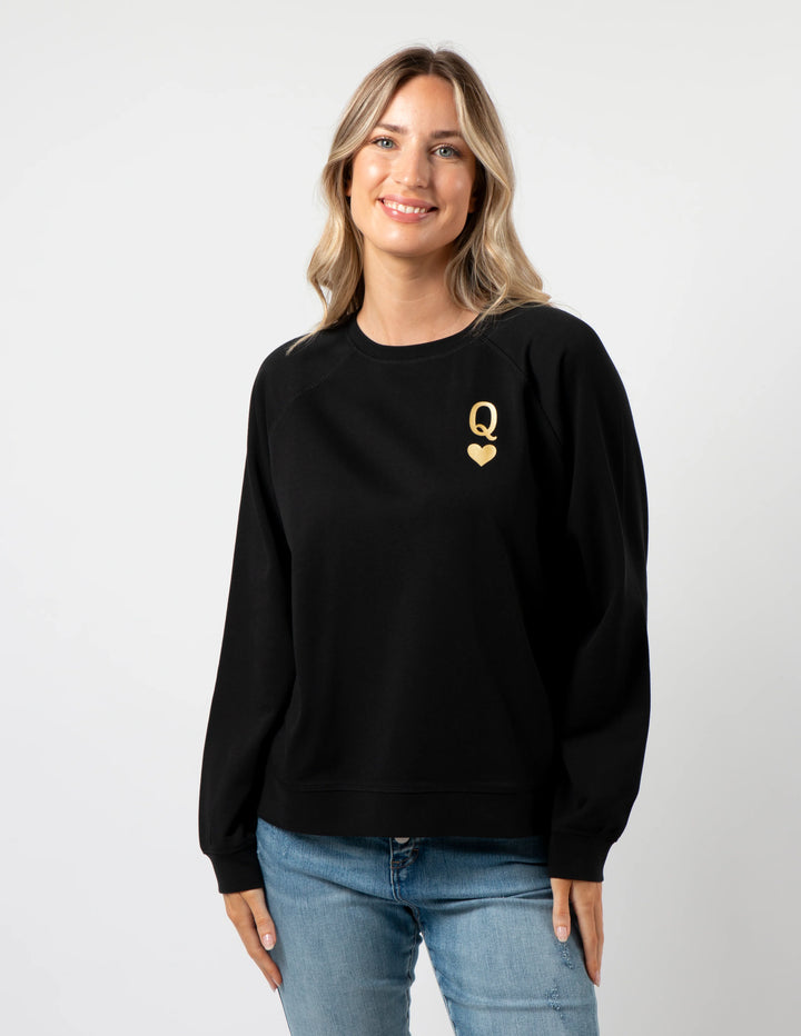 Stella + Gemma Black Queen of Hearts Everyday Sweater
