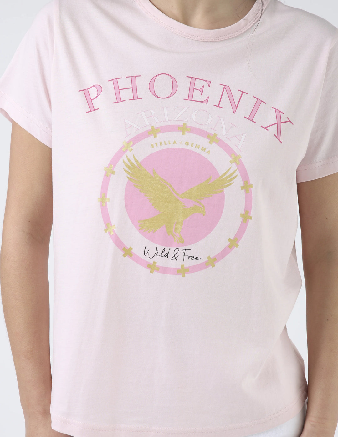 Stella + Gemma Pink Wild & Free Eagle Tee