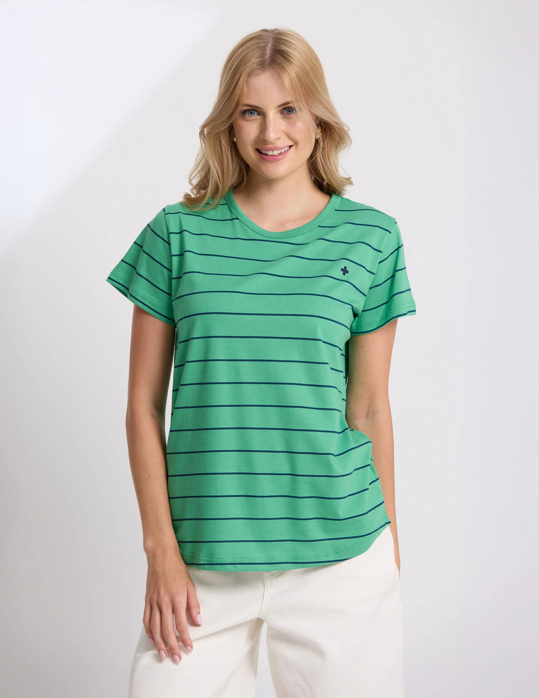 Stella + Gemma Classic Navy & Green Stripe Tee