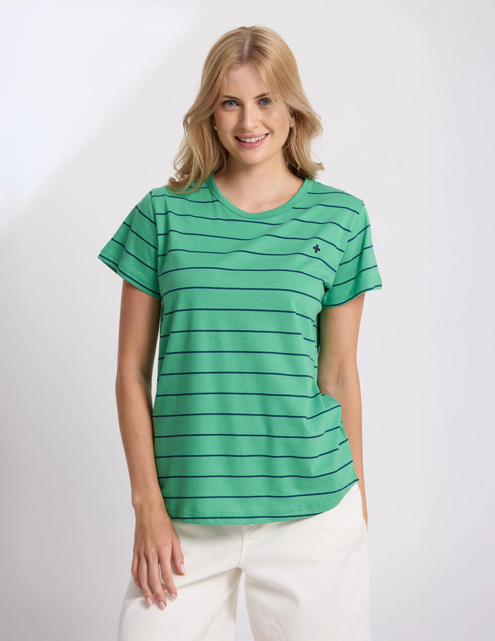 Stella + Gemma Classic Navy & Green Stripe Tee