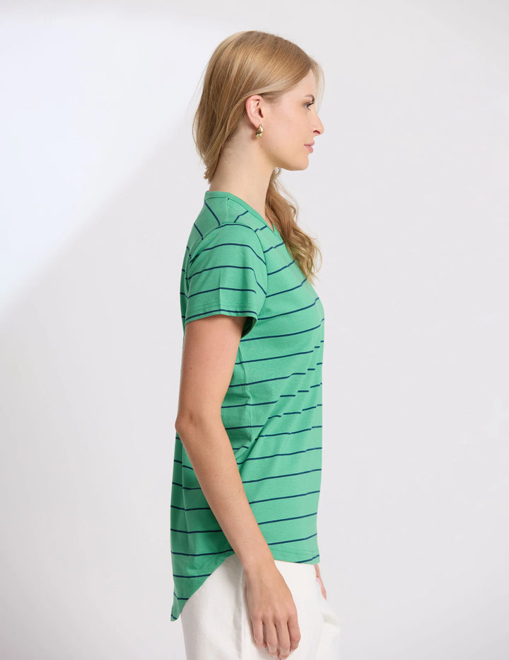 Stella + Gemma Classic Navy & Green Stripe Tee