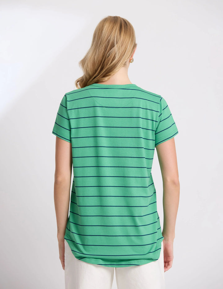 Stella + Gemma Classic Navy & Green Stripe Tee