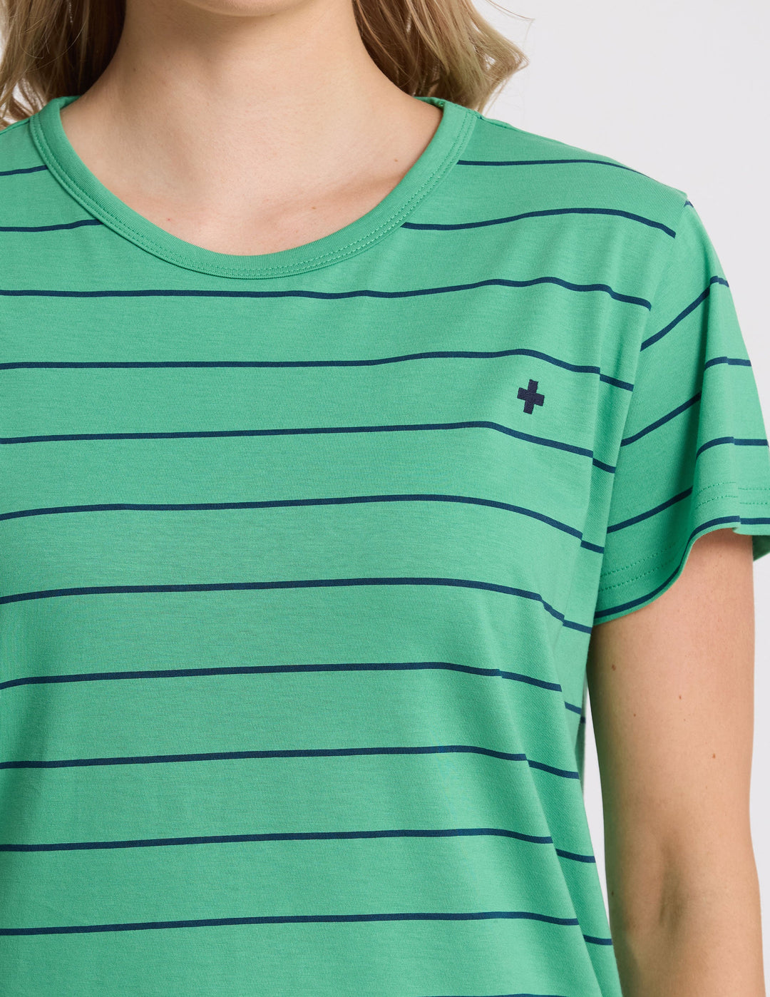Stella + Gemma Classic Navy & Green Stripe Tee