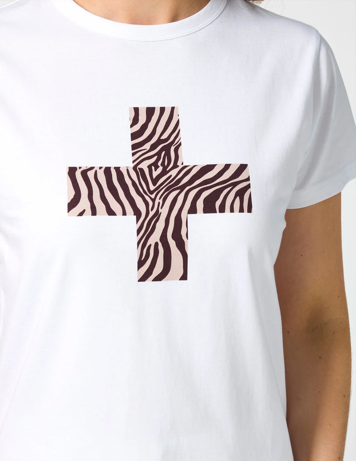 Stella + Gemma Merlot Zebra Cross Tee