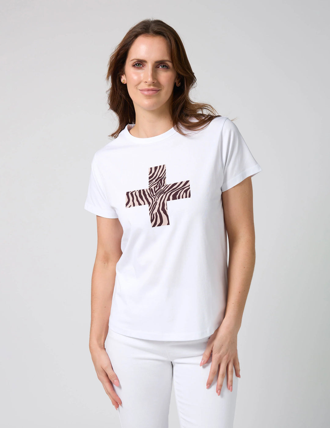 Stella + Gemma Merlot Zebra Cross Tee