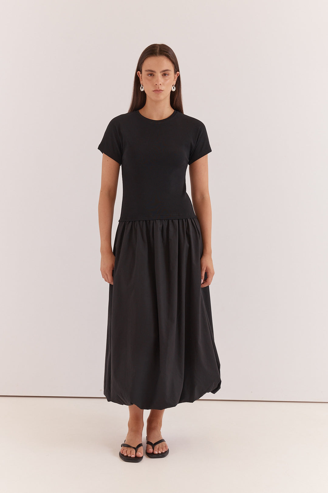 Sass Black Bubble Hem Lilani Dress