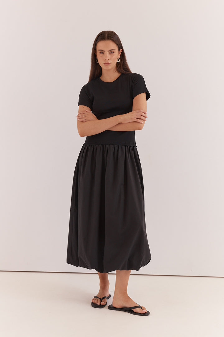 Sass Black Bubble Hem Lilani Dress
