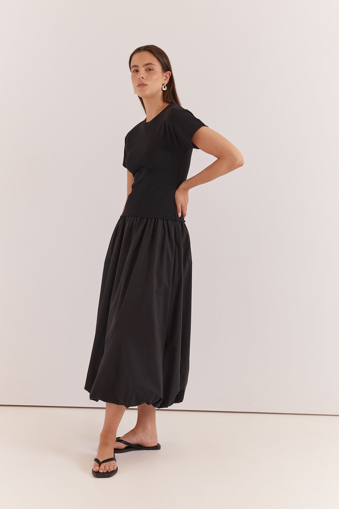 Sass Black Bubble Hem Lilani Dress