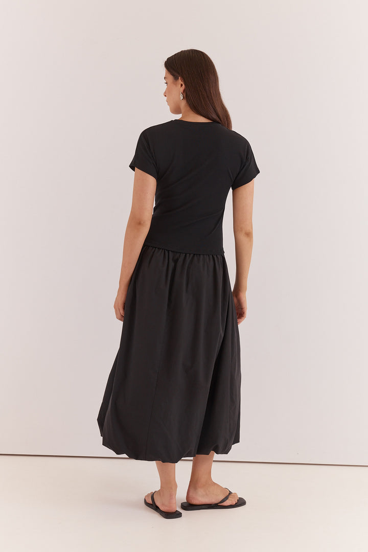 Sass Black Bubble Hem Lilani Dress