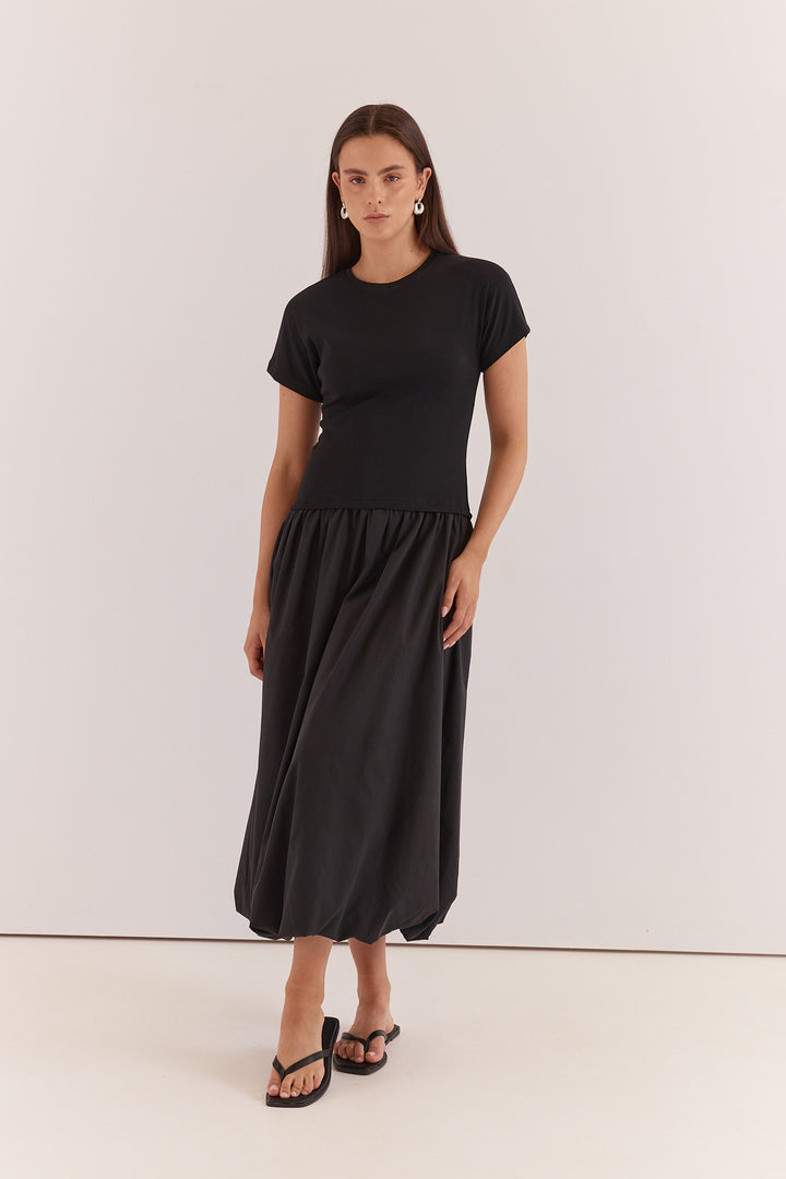 Sass Black Bubble Hem Lilani Dress
