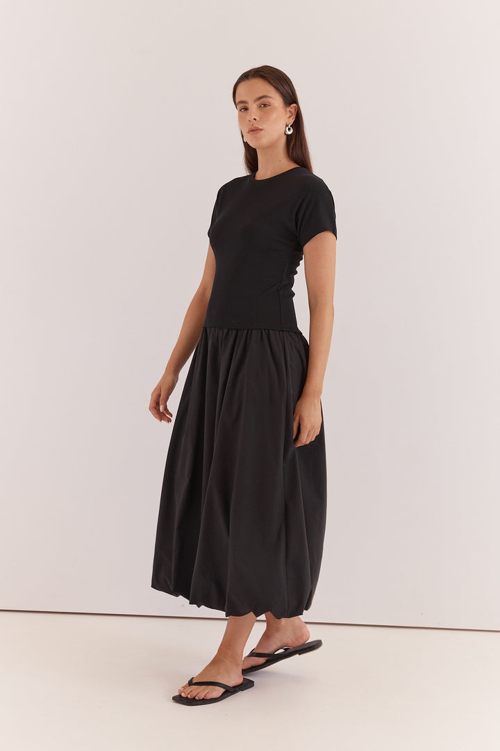 Sass Black Bubble Hem Lilani Dress