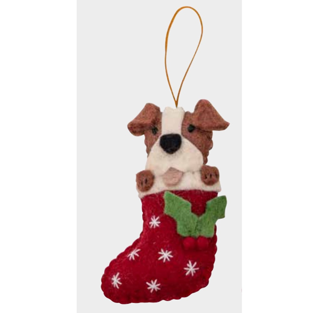 Pashom Brown Staffy Stocking Decoration