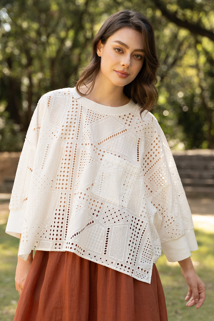 Blacklist White Cutwork Arden Top