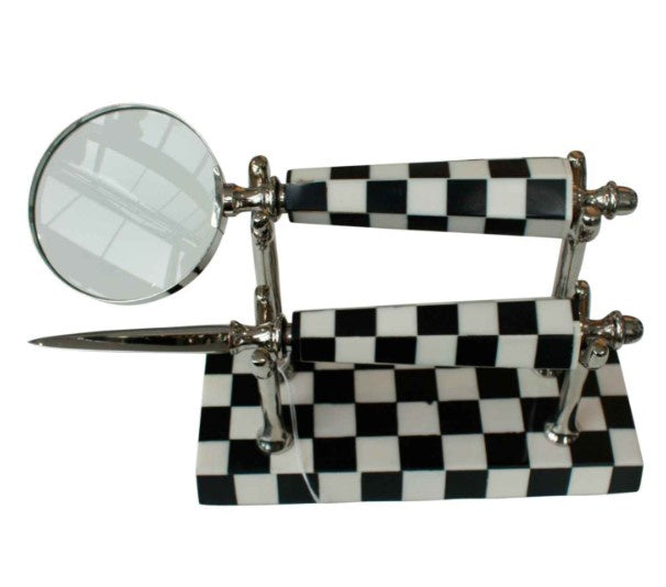 CHECKED LETTER OPENER & MAGNIFIER