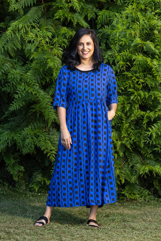 TARBANA DRESS BLUE CHAIN