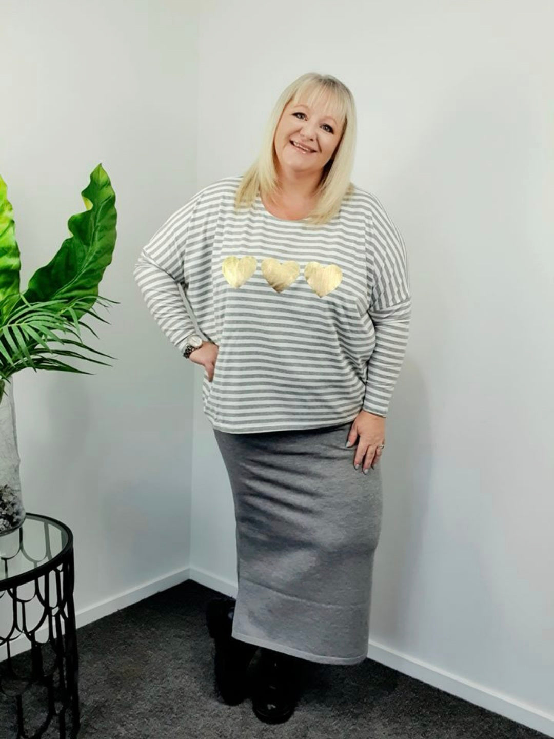 GREY NIKOLAI KNIT SKIRT