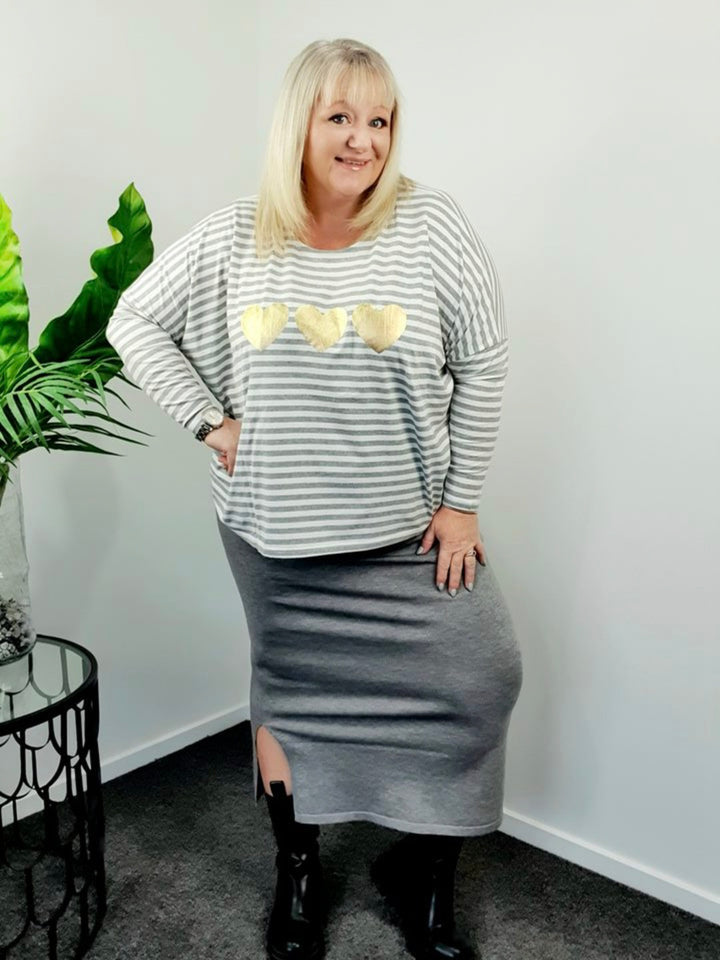 GREY NIKOLAI KNIT SKIRT