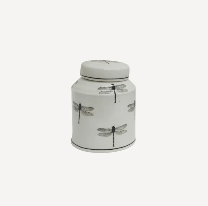 French Country Round Dragonfly Jar