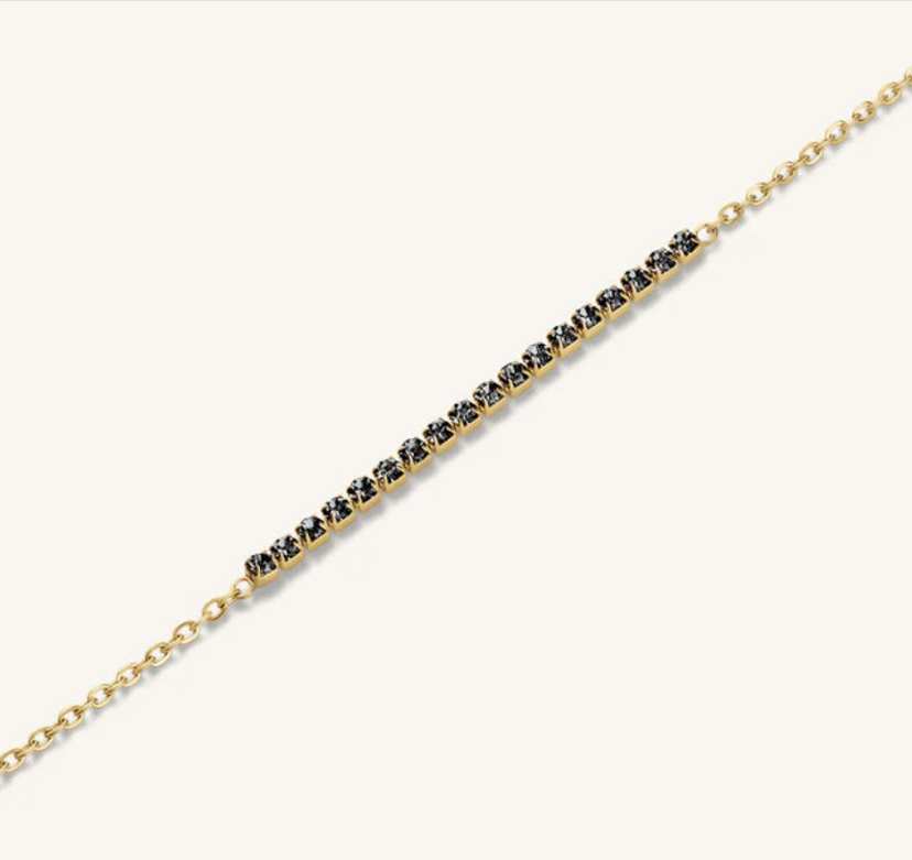 GRAPHITE TENNIS BRACELET GOLD