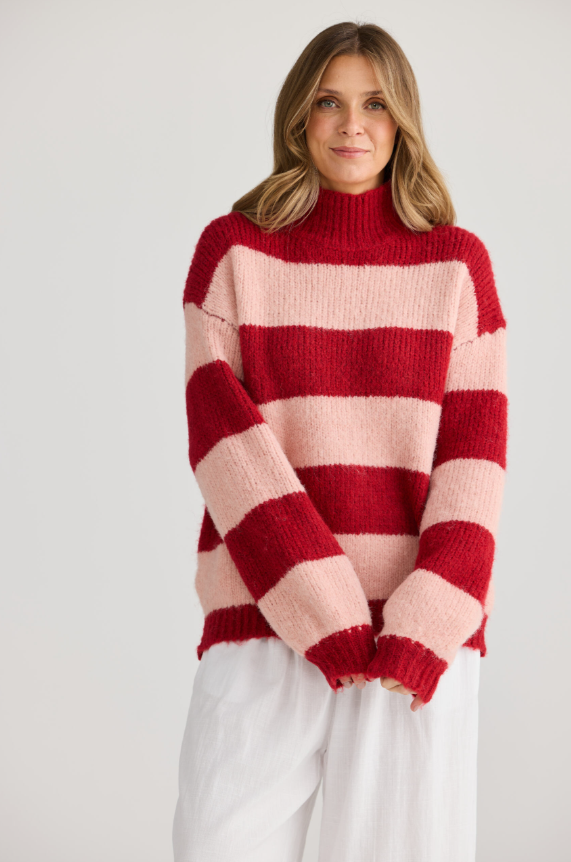 RED STRIPE ISLAND KNIT