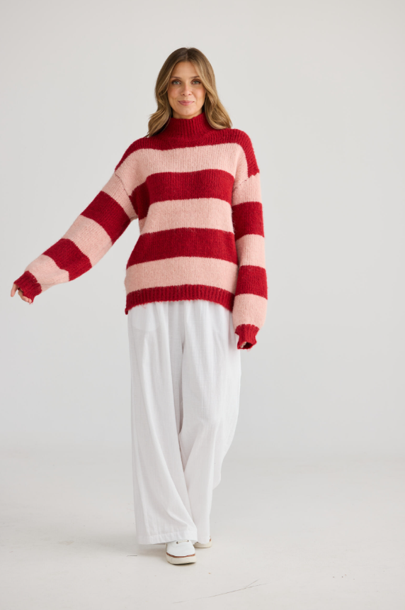 RED STRIPE ISLAND KNIT