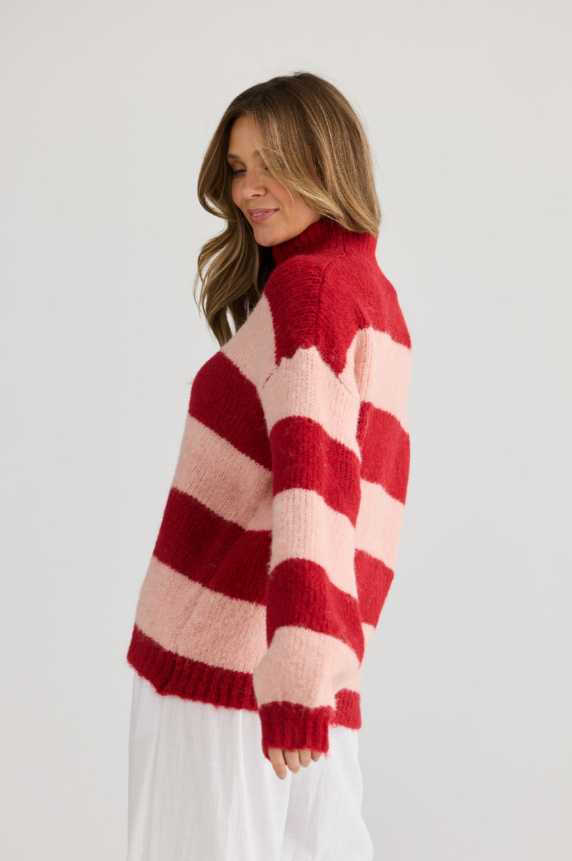 RED STRIPE ISLAND KNIT
