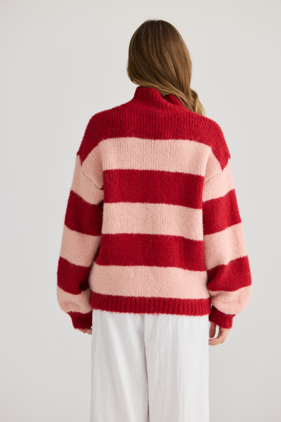 RED STRIPE ISLAND KNIT