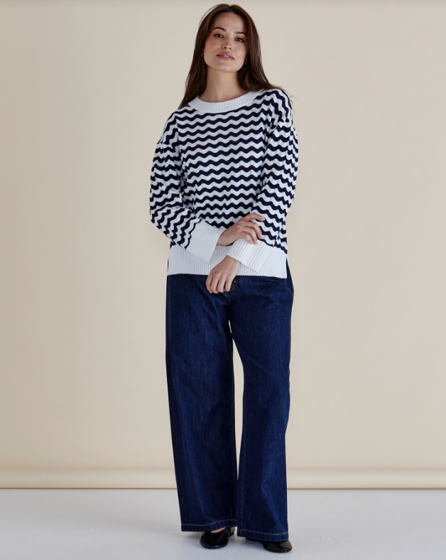 NAVY WAVE EMBER KNIT