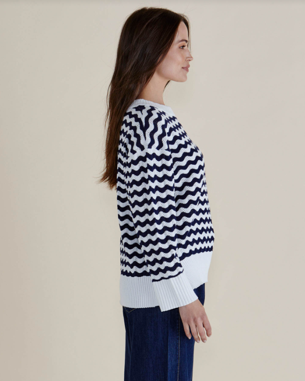 NAVY WAVE EMBER KNIT