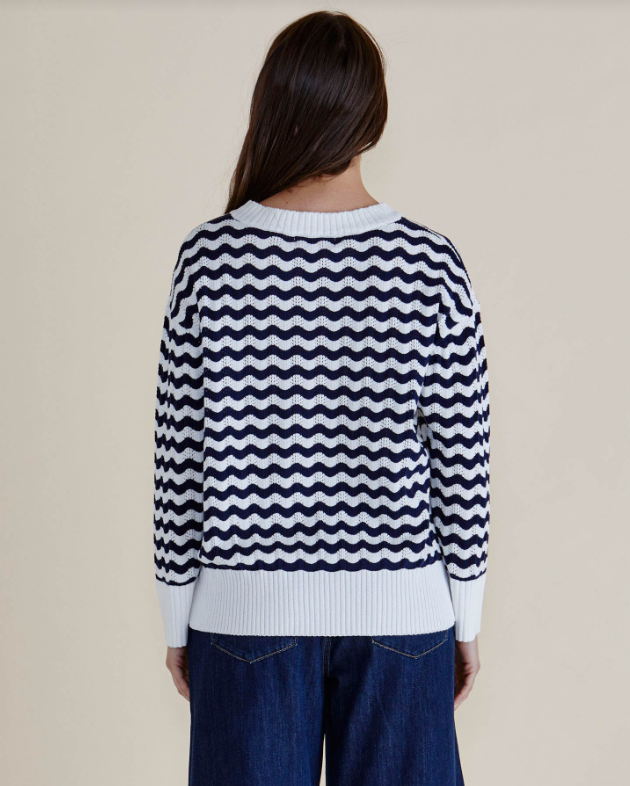 NAVY WAVE EMBER KNIT
