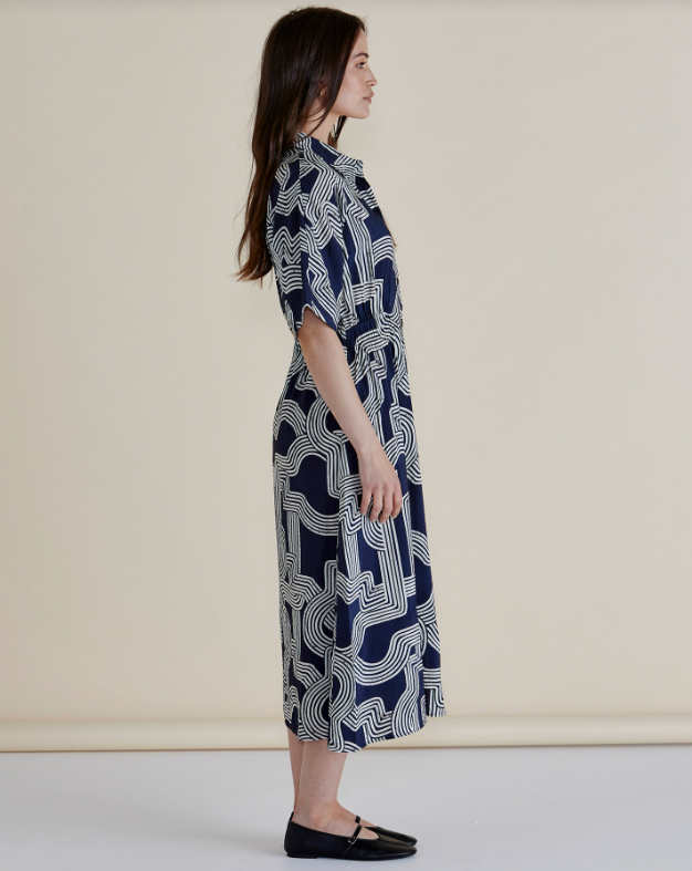 NAVY GEO DRESS