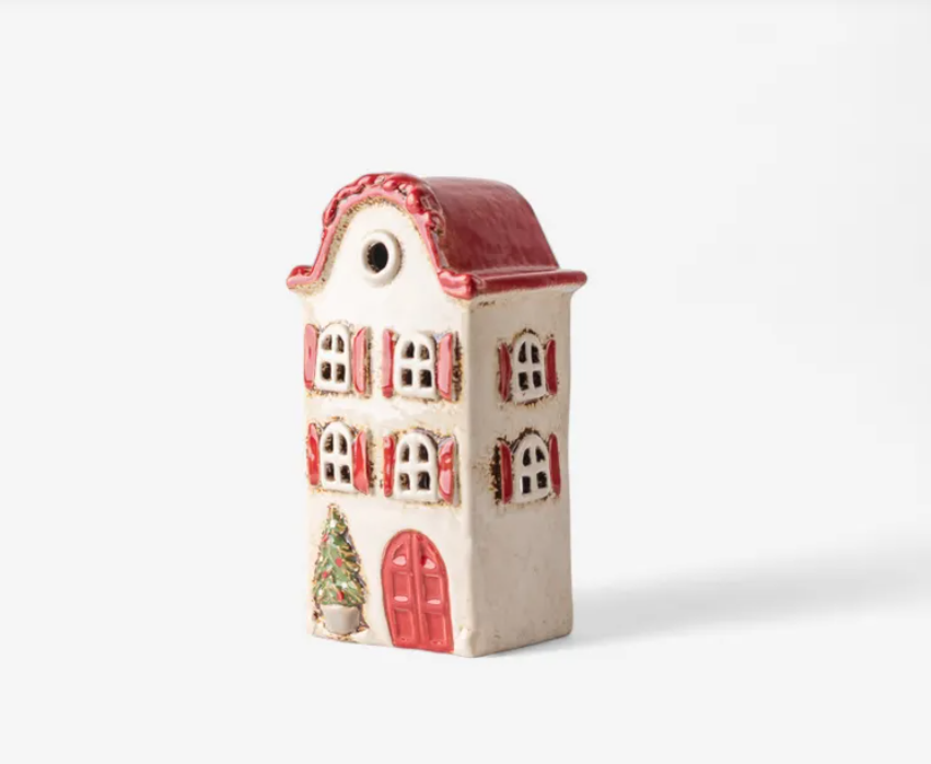 French Country Light Villa Red Shutters